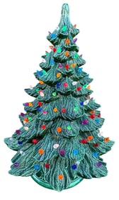 Large Vintage Light Up Ceramic Tree Christmas Decoration