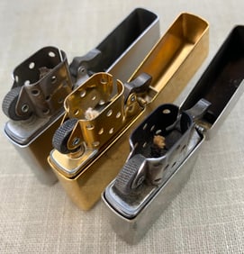 16 Vintage ZIPPO, Bentley, Continental, SOLO and Aladin Lighters