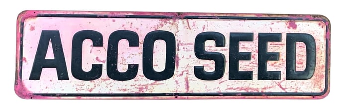 Vintage Embossed Metal Feed Store ACCO SEED Farm Sign