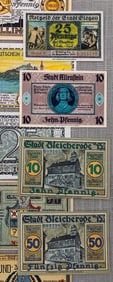 25 pc 1919 to 1922 Uncirculated Antique German Notgeld Banknote Emergency Money Collection