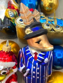 17 pc Vintage Mercury Glass Poland, West Germany, USA Christmas Tree Ornaments