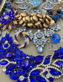 42 pc Radiant Sapphire and Cobalt Blue Costume Jewelry Collection