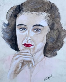 Fantastic dated 1946 Student Artist Signed Watercolor Portrait