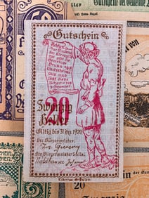 50 pc 1920s Antique Austrian Notgeld Heller Banknote Emergency Money Collection