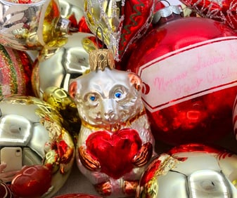 25 Vintage West Germany, Shiny Brite, USA, Mercury Glass Christmas Tree Ornaments