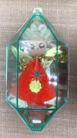 15 pc Mid Century Jewelbrite Faceted Snowman, Santa Claus, Angel, Christmas Tree Ornaments