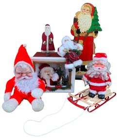 7 pc Santa Claus Christmas Toys and Holiday Decorations
