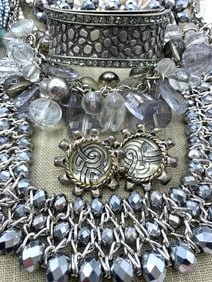 39 pc Ghostly Gray Costume Jewelry Collection