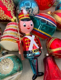 23 pc Italian, West Germany, Shiny Brite, Mercury Glass Christmas Tree Ornaments