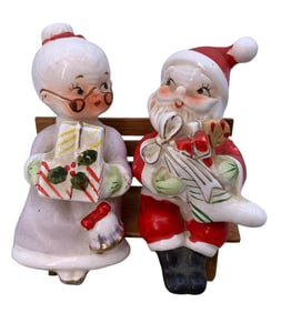5 Sets Mid Century Santa, Mrs. Claus, Snowman, Lantern, Christmas Salt & Pepper Holiday Figurines