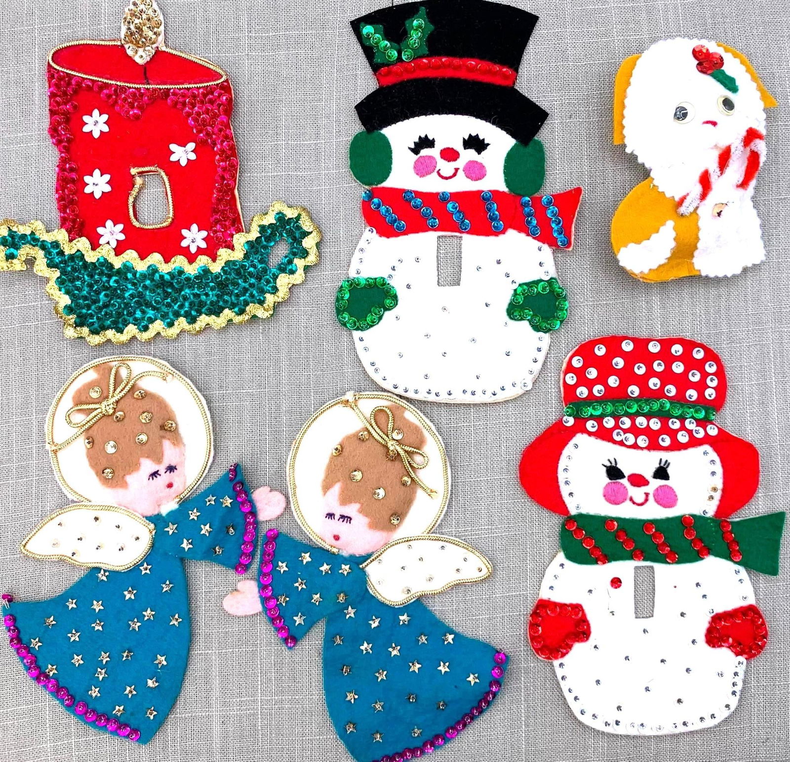 19 Vintage Angel, Snowman, Candle 1960s Christmas Fridge Magnet and Light Switch Decorations (1 of 18)