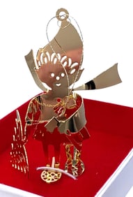 15 LUNT and Wallace Silversmith Cut and Engraved Brass Christmas Ornaments