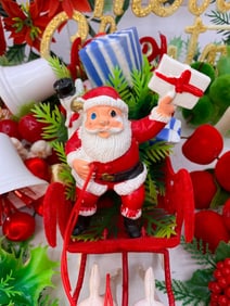 37 Mid Century Flocked Plastic Christmas Decorations