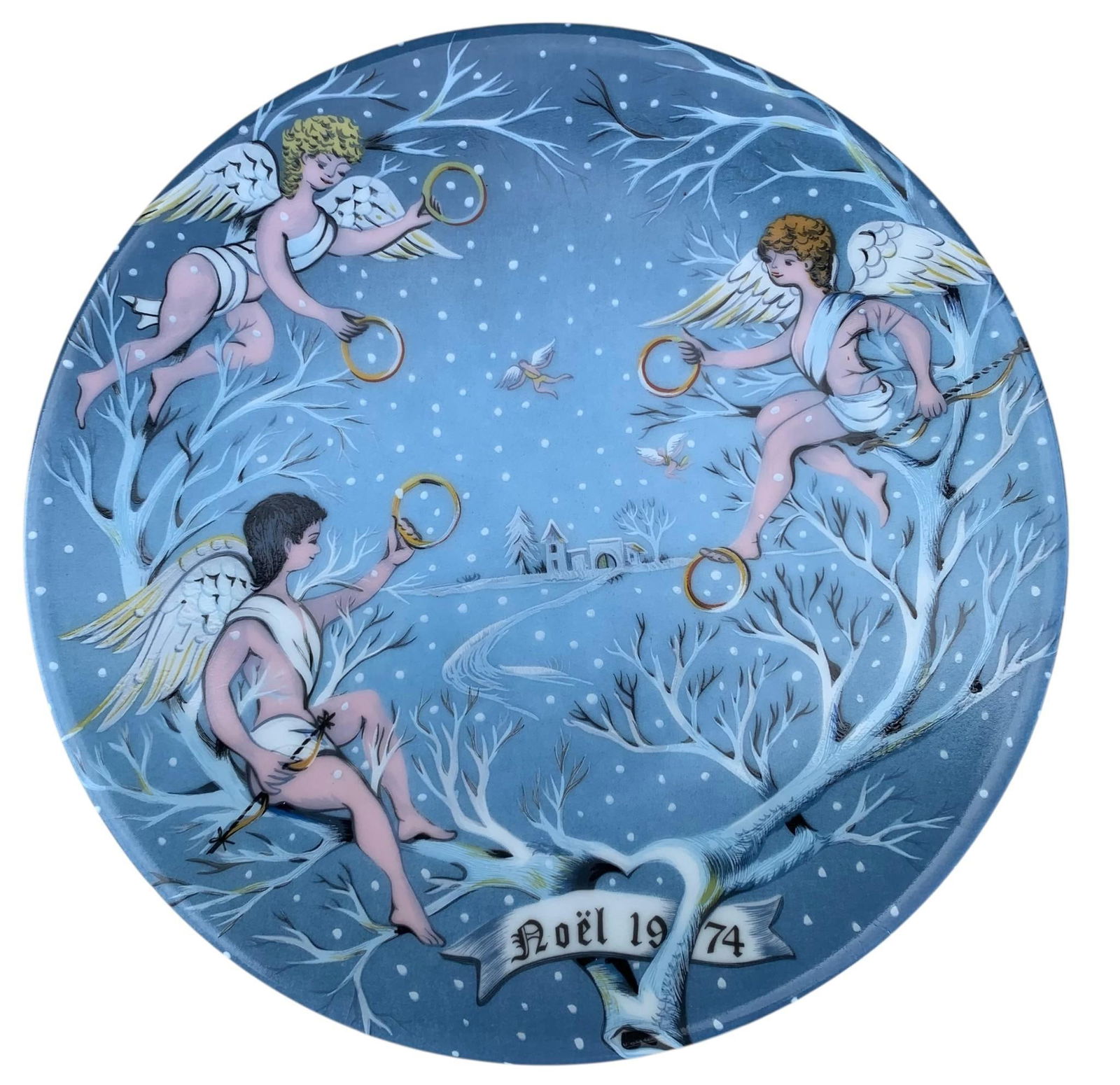 32 pc Haviland, Goebel, Fitz and Floyd, Disney Holiday Collectibles, Decorations and Ornaments: 7 Haviland, 2 Goebel and other fine vintage porcelain plates (with boxes), Snow White ornaments, boxed Fitz and Floyd pieces, Santa decorations and more!