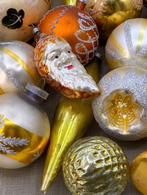 30 Antique to Vintage Poland, West Germany, Italy, USA Mercury Glass Christmas Ornaments