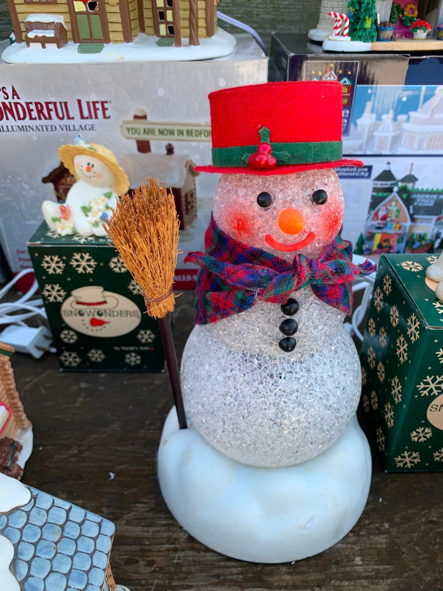 24 Musical Snow Globe, Light Up Snowman and Bisque Houses, Mickey Mouse, Christmas Decorations (1 of 18)