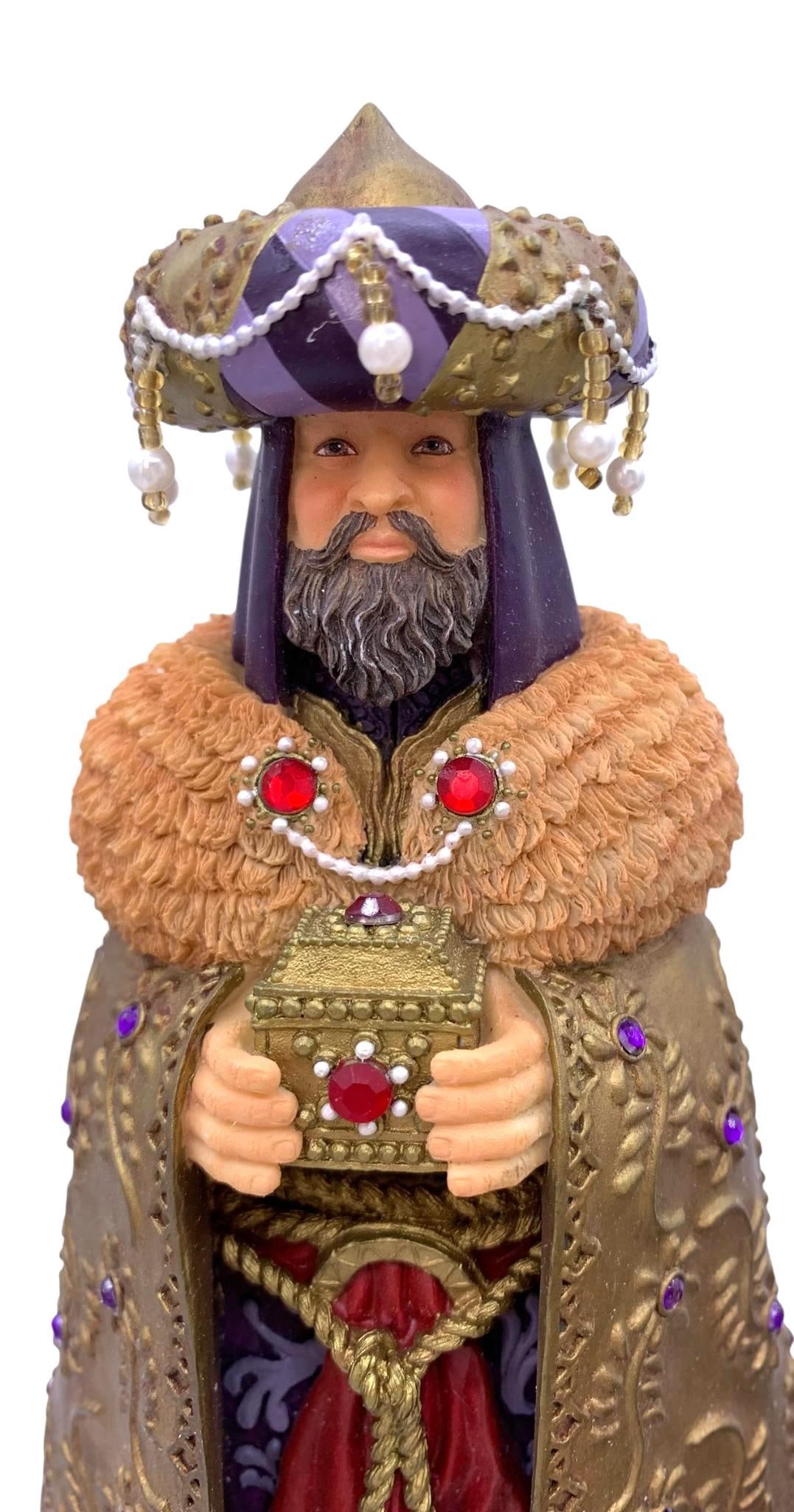 3 pc Ornate Winter Collection Christmas Nativity Three Wise Men Statues with Box (1 of 12)