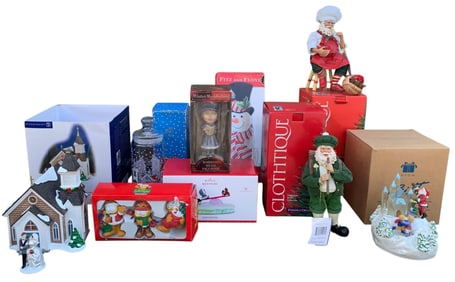 10 pc Dept. 56, Hallmark, Irish & Chocolatier Santa, Musical Christmas Decoration Collection