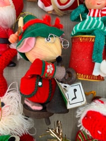 23 Vintage Japan, British Hong Kong, Flocked Plastic, Felt, Knit, Ornaments and Stockings