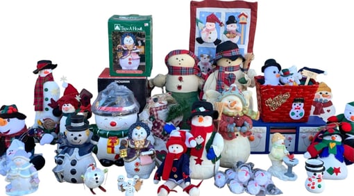 40 pc Vintage Snowman Christmas Decoration Collection