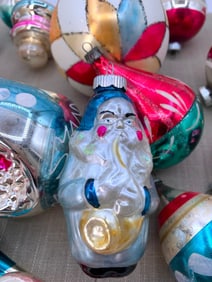 18 Vintage Poland, West Germany, Japan, USA Mercury Glass Christmas Ornaments