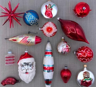 15 Antique to Vintage Mercury Glass Christmas Tree Ornaments