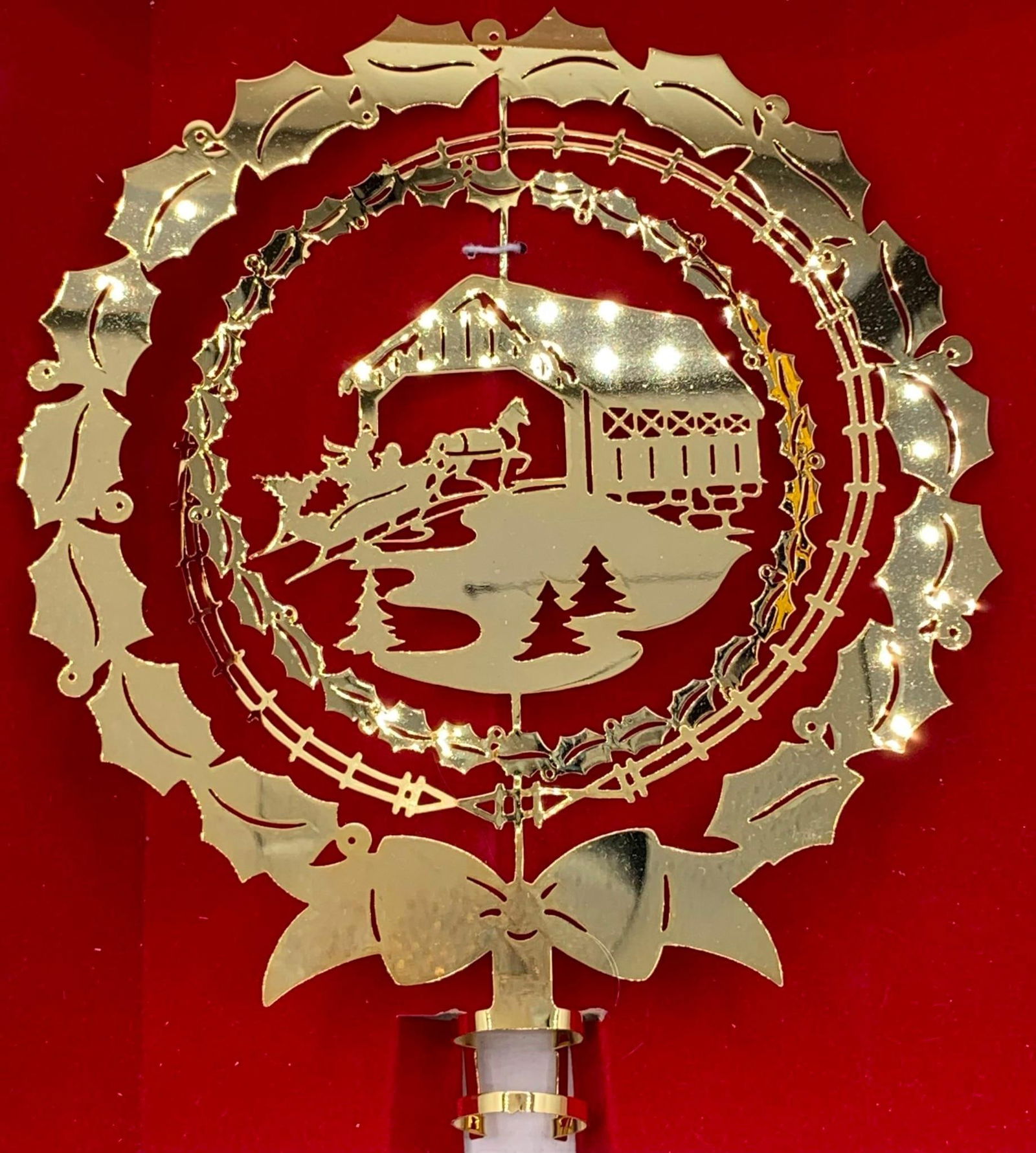 2 LUNT Silversmiths Vintage Openwork Dimensional Brass Tree Toppers with Boxes (1 of 8)