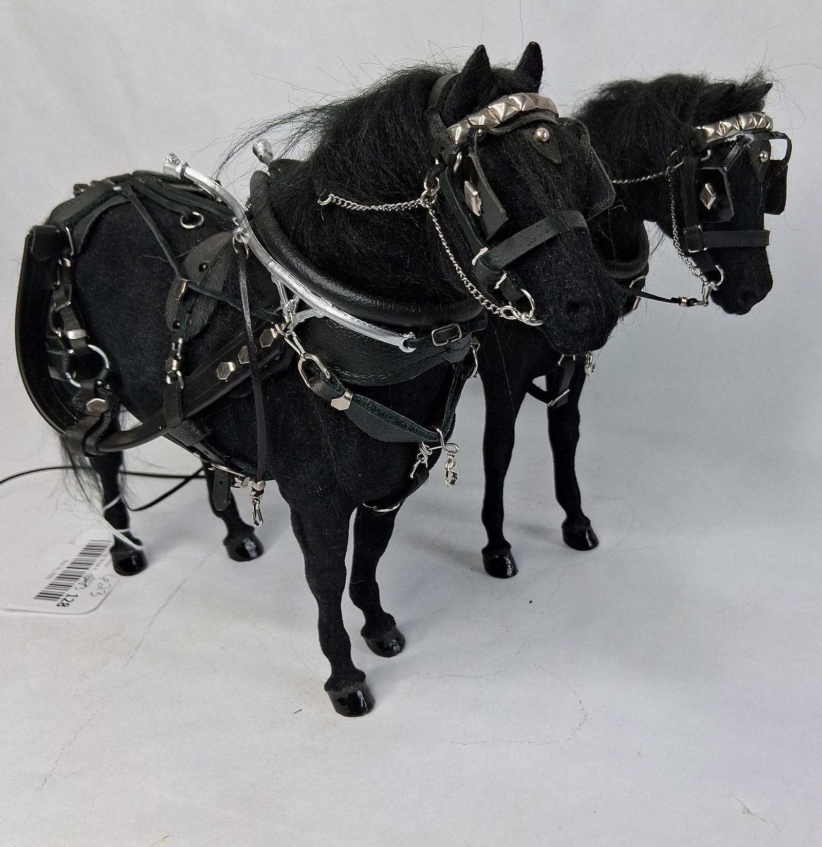 Flocked Pulling Team of 2 w/ Decorated Harness: Out of box in great condition 11 x 9