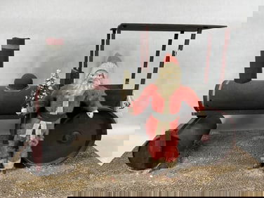 Early Santa and Train Store Display