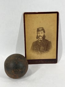 Col Samuel S Carroll Photo and Civil War Cannon Ball