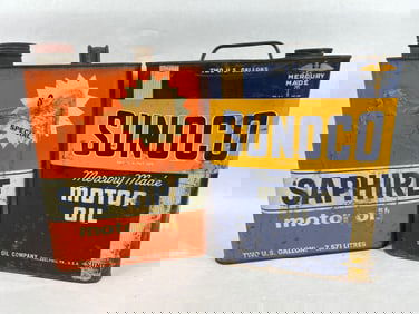 Sapphire & Sunoco Motor Oil Cans