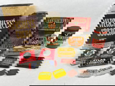 Hersheys, Sanka, Watkins, and other Household Tins