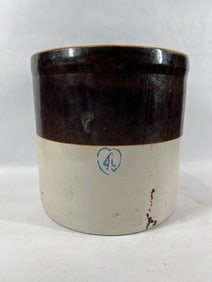 Two Toned 4 Gallon Heart Crock