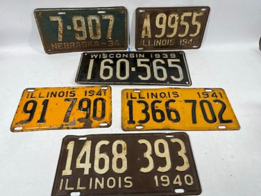 1930s and 1940s License Plates