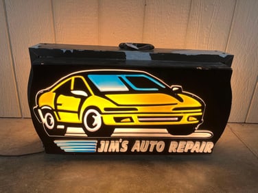 Jim's Auto Repair Lighted Sign