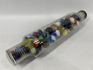 Glass Rolling Pin and Marbles