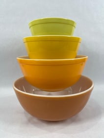 Shades of Orange and Yellow Pyrex Mixing Bowls