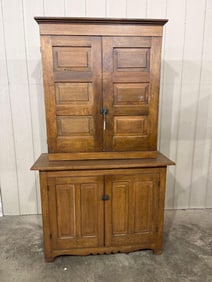 2 Piece Oak Step Back Cupboard