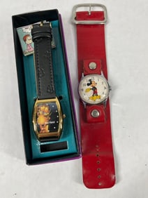 Mickey Mouse & Garfield Wrist Watches