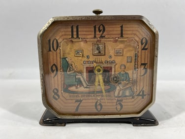 The Lux Spinning Wheel Key WInd Alarm Clock