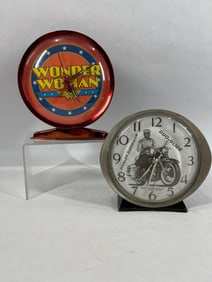 Wonder Woman and Harley Davidson Alarm Clocks