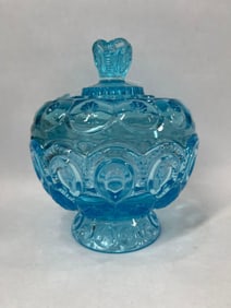 Peacock Blue Moon and Stars Cover Dish