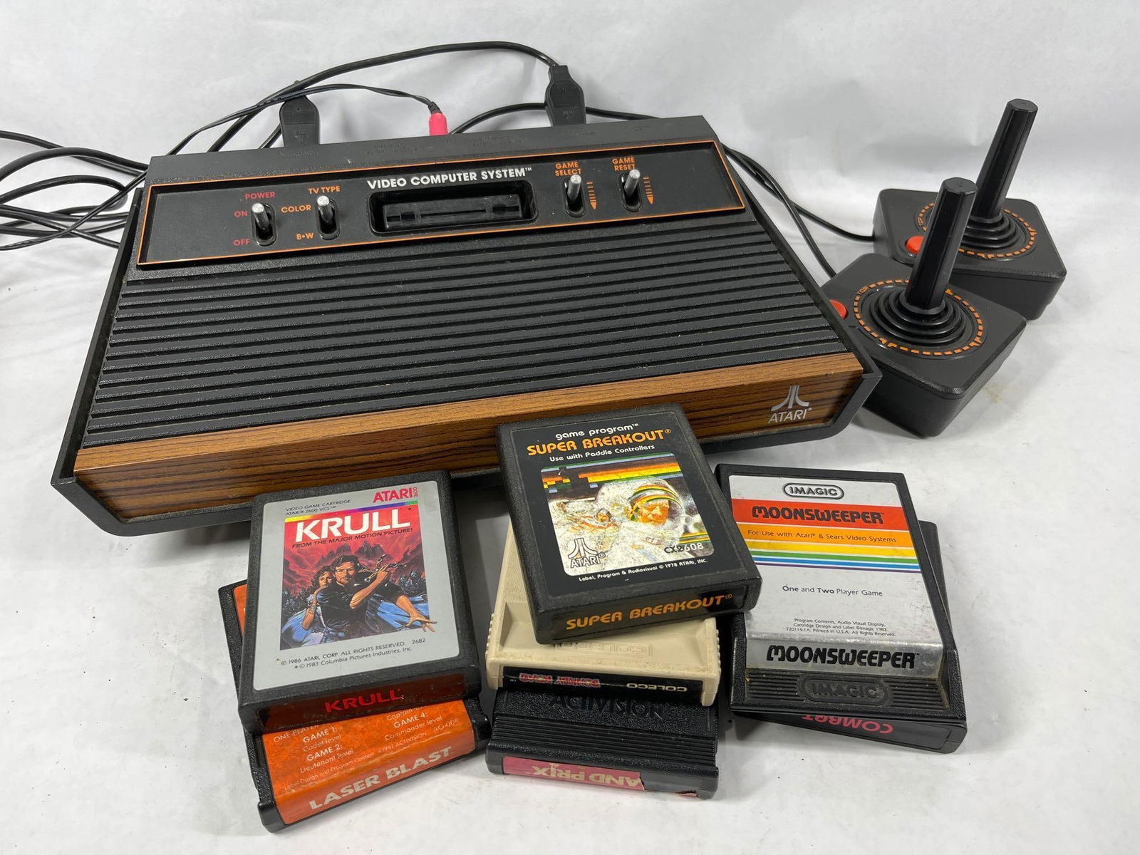 Atari Gaming System, Joysticks, and Games (1 of 10)