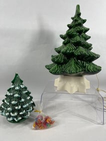 Lighted Ceramic Christmas Tree and Napkin Holder