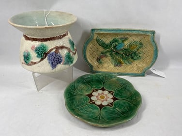 1800s Majolica and Adam & Bromley Pottery