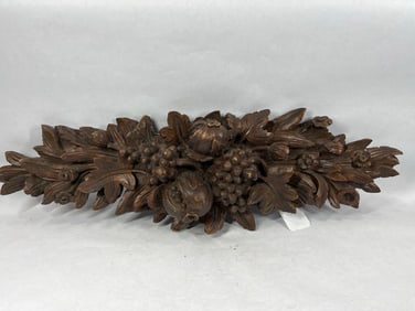 Carved Walnut Fruit & Leaf Topper