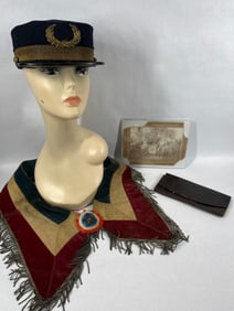 1870a Fraternal Cap, Sash, and Photos
