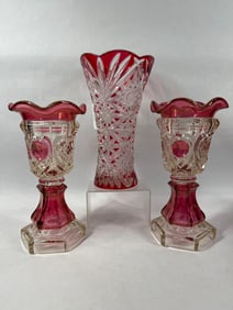 Elegants Cut Crystal Glass Vases