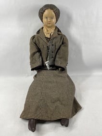 Chalkware Bonnethead Victorian Doll