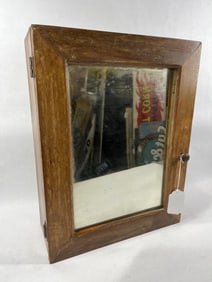 Mirrored Hanging Medicine Cabinet & Early Bottles
